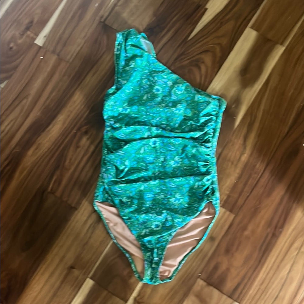 J. Crew Green Bodysuit One Piece Asymmetrical Design